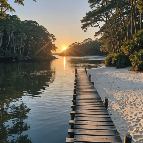 A quiet boardwalk, a soft sunset, and a town that feels like home — Rare Klub