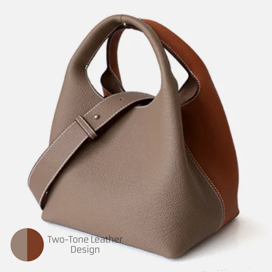 For $79 with free shipping, experience luxury with this versatile two-tone bag, crafted from genuine leather from Rare Klub. Perfect for daily use, travel, and special moments. Enjoy effortless elegance!