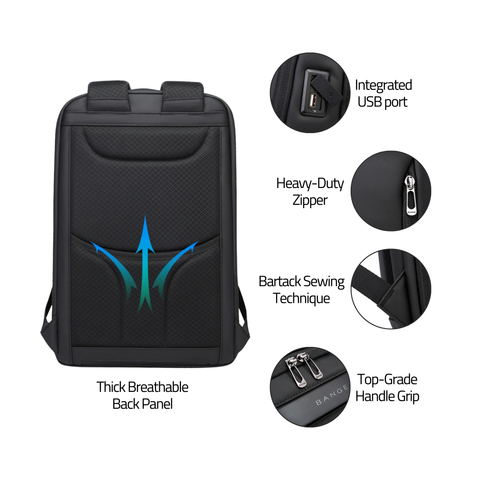 Bange Aeropro Backpack | $59 Sale - Your Everyday Backpack – Backpack, Travel Bag, Carry-On Bag, Black Backpack, Travel Backpack, Laptop Backpack, Carry-On Luggage, Waterproof Backpack, Weekender Bag, Business Backpack, Work Bag, Briefcase, Softback